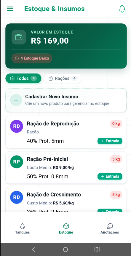 Gestão de Tanques no DeuPeixe